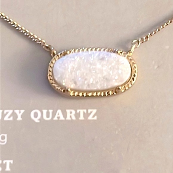 Brand New Luna Norte Genuine Druzy Quartz & Bar 14K Gold Plated Necklace Set - Picture 9 of 14